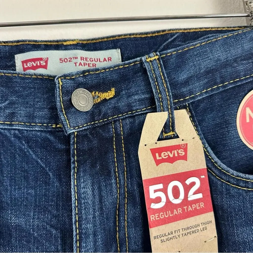 NWT LEVI'S 502 TAPER FIT MEN'S DISTRESSED BLUE SIZE 29